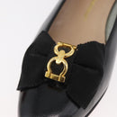 Salvatore Ferragamo Pumps Leather 6 Black Auth 174618A-13