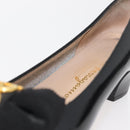 Salvatore Ferragamo Pumps Leather 6 Black Auth 174618A-15