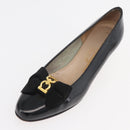 Salvatore Ferragamo Pumps Leather 6 Black Auth 174618A-24