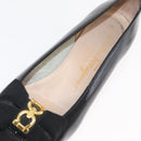 Salvatore Ferragamo Pumps Leather 6 Black Auth 174618A-31