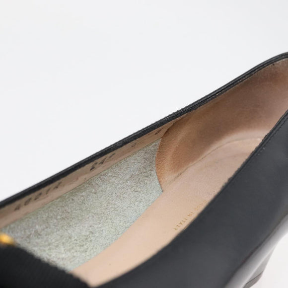 Salvatore Ferragamo Pumps Leather 6 Black Auth 174618A
