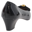 Salvatore Ferragamo Pumps Leather 6 Black Auth 174618A-3