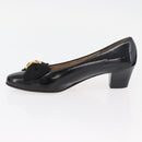 Salvatore Ferragamo Pumps Leather 6 Black Auth 174618A-5