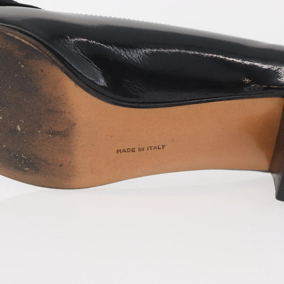 Salvatore Ferragamo Pumps Leather 6 Black Auth 174618A