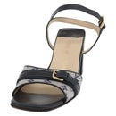 LOUIS VUITTON Monogram Mini Heels Sandals Sandals 34 1/2 Blue LV Auth 174619A-19