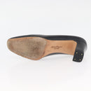 Salvatore Ferragamo Heel Pumps Leather 4 1/2 Black Auth 174621A-25
