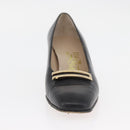Salvatore Ferragamo Heel Pumps Leather 4 1/2 Black Auth 174621A-29