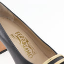 Salvatore Ferragamo Heel Pumps Leather 4 1/2 Black Auth 174621A-34