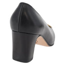 Salvatore Ferragamo Heel Pumps Leather 4 1/2 Black Auth 174621A-3