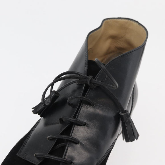 Salvatore Ferragamo Short Boots Leather Black Auth 174623A