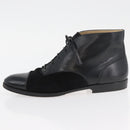 Salvatore Ferragamo Short Boots Leather Black Auth 174623A-23