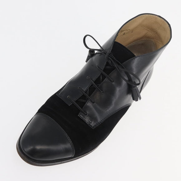 Salvatore Ferragamo Short Boots Leather Black Auth 174623A