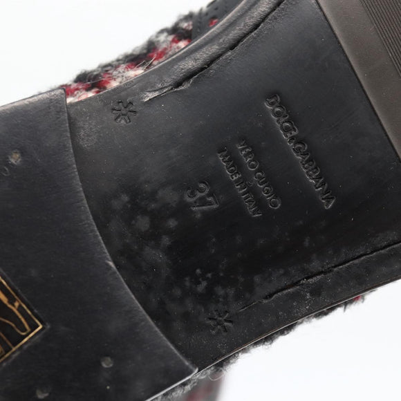 DOLCE&GABBANA Long Boots Wool 37 Black Auth 174624A