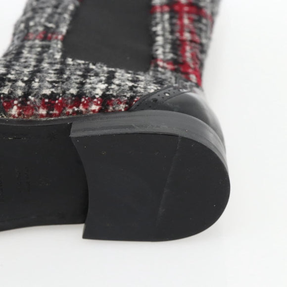 DOLCE&GABBANA Long Boots Wool 37 Black Auth 174624A