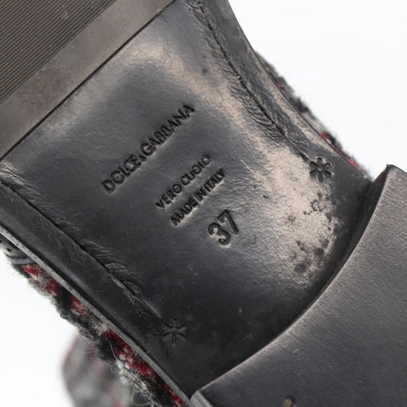 DOLCE&GABBANA Long Boots Wool 37 Black Auth 174624A