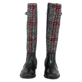 DOLCE&GABBANA Long Boots Wool 37 Black Auth 174624A - 0