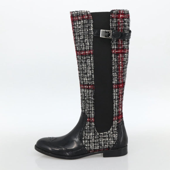 DOLCE&GABBANA Long Boots Wool 37 Black Auth 174624A