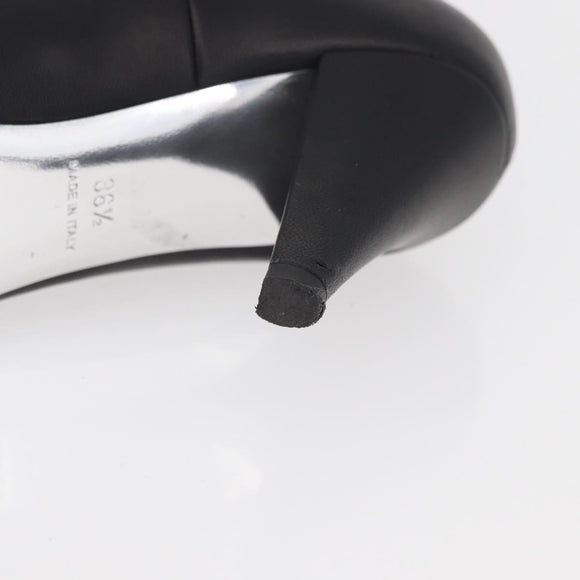 GIVENCHY Short Boots Leather Black Auth 174625A