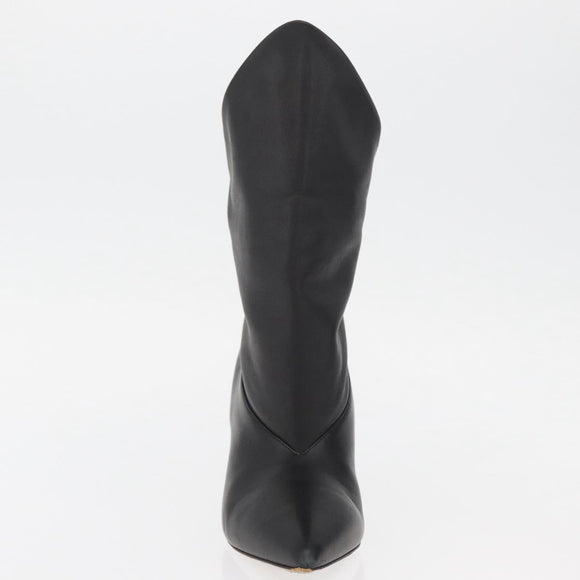 GIVENCHY Short Boots Leather Black Auth 174625A