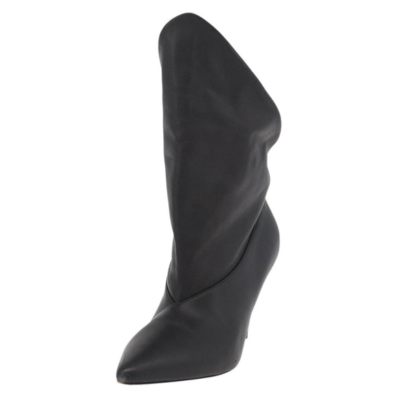 GIVENCHY Short Boots Leather Black Auth 174625A