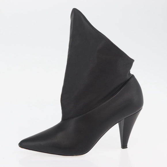 GIVENCHY Short Boots Leather Black Auth 174625A