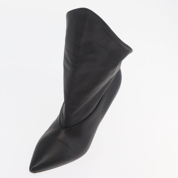 GIVENCHY Short Boots Leather Black Auth 174625A