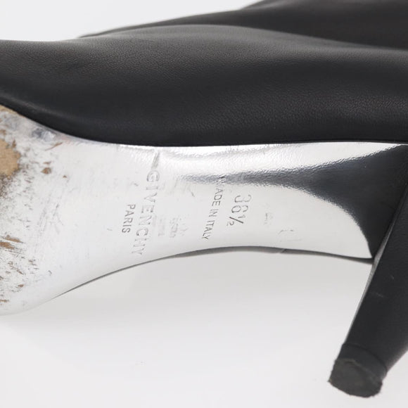 GIVENCHY Short Boots Leather Black Auth 174625A