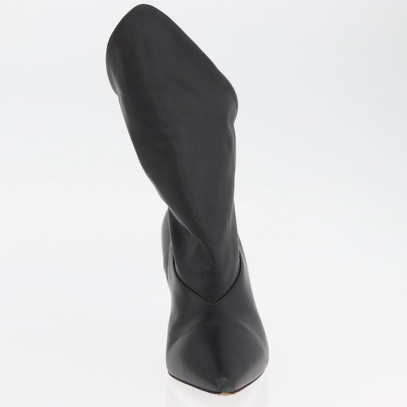 GIVENCHY Short Boots Leather Black Auth 174625A
