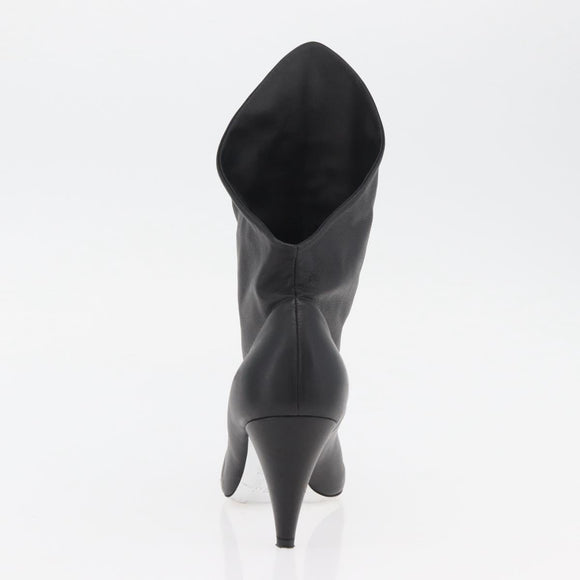 GIVENCHY Short Boots Leather Black Auth 174625A
