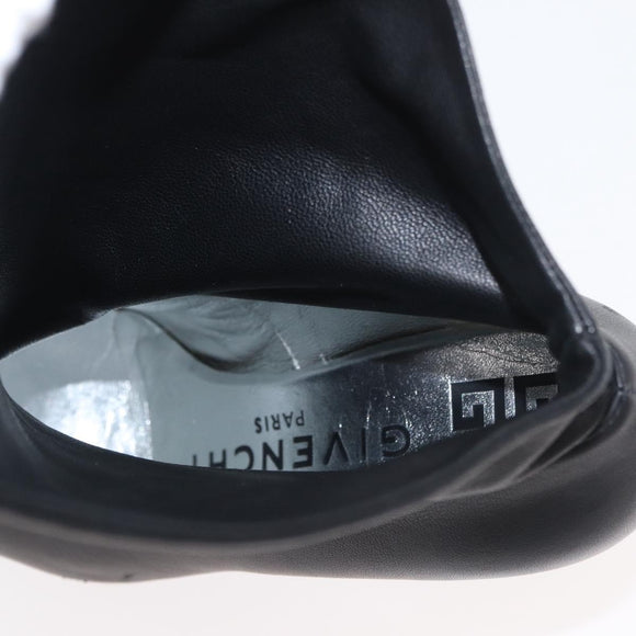 GIVENCHY Short Boots Leather Black Auth 174625A