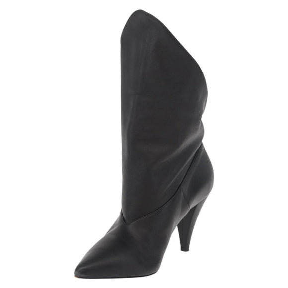 GIVENCHY Short Boots Leather Black Auth 174625A