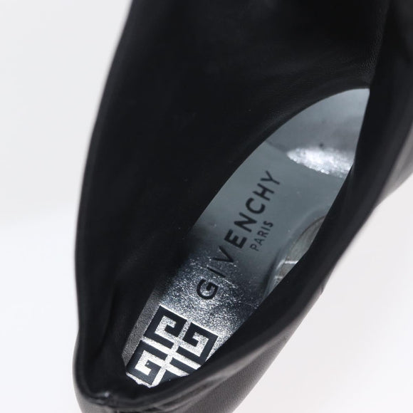 GIVENCHY Short Boots Leather Black Auth 174625A