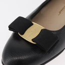 Salvatore Ferragamo Vara Ribbon Pumps Leather 7 1/2 Black Auth 174626A-13