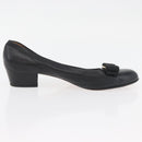 Salvatore Ferragamo Vara Ribbon Pumps Leather 7 1/2 Black Auth 174626A-22