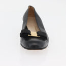 Salvatore Ferragamo Vara Ribbon Pumps Leather 7 1/2 Black Auth 174626A-24