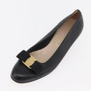 Salvatore Ferragamo Vara Ribbon Pumps Leather 7 1/2 Black Auth 174626A-26