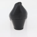 Salvatore Ferragamo Vara Ribbon Pumps Leather 7 1/2 Black Auth 174626A-32