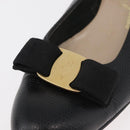 Salvatore Ferragamo Vara Ribbon Pumps Leather 7 1/2 Black Auth 174626A-33