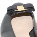 Salvatore Ferragamo Vara Ribbon Pumps Leather 7 1/2 Black Auth 174626A-38