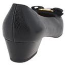 Salvatore Ferragamo Vara Ribbon Pumps Leather 7 1/2 Black Auth 174626A-3