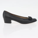 Salvatore Ferragamo Vara Ribbon Pumps Leather 7 1/2 Black Auth 174626A-4