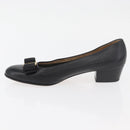 Salvatore Ferragamo Vara Ribbon Pumps Leather 7 1/2 Black Auth 174626A-5