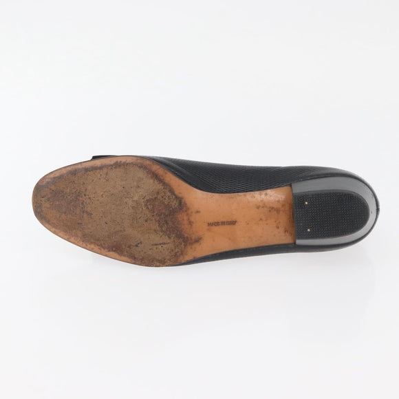 Salvatore Ferragamo Vara Ribbon Pumps Leather 7 1/2 Black Auth 174626A