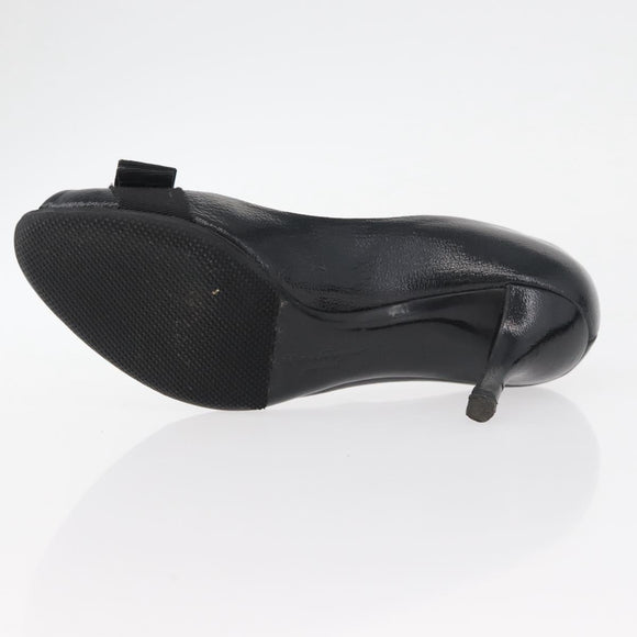 Salvatore Ferragamo Vara Ribbon Pumps Leather Black Auth 174627A