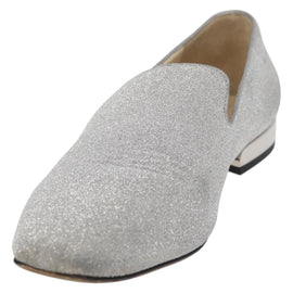 Jimmy Choo Pumps Leather 34 1/2 Silver Auth 174629A - 0