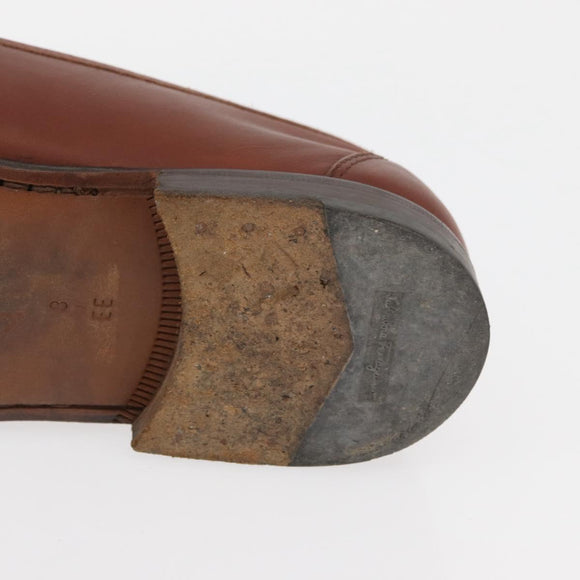 Salvatore Ferragamo Gancini Loafers Leather 8 Brown Auth 174630A