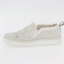 Salvatore Ferragamo Gancini Slipon Leather 5 1/2 D Silver Auth 174632A-23