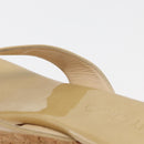Jimmy Choo Cork Wedge Sandals Patent leather Beige Auth 174633A-14