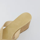 Jimmy Choo Kork-Wedge-Sandalen Lackleder Beige Auth 174633A-15