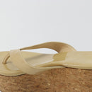Jimmy Choo Kork-Wedge-Sandalen Lackleder Beige Auth 174633A-16